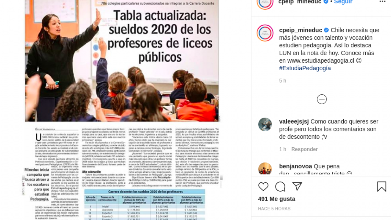 La publicidad engañosa del CPEIP para incentivar el estudio de la pedagogía  en Chile